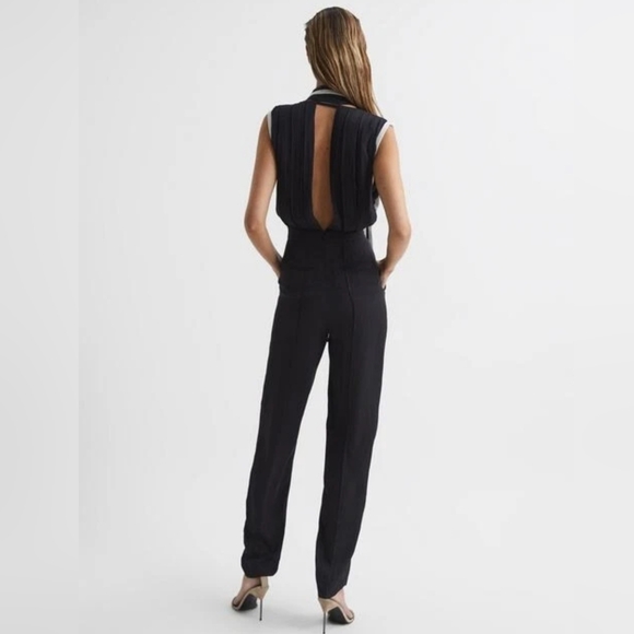 Reiss NWT Women's Celina Black Jumpsuit Size 8 Petite - Picture 2 of 14